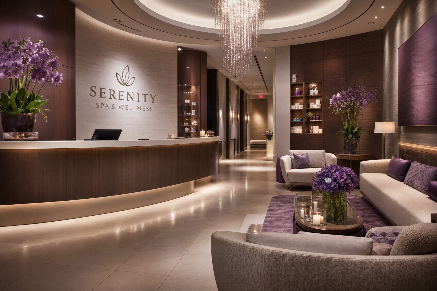 Warm and inviting reception area